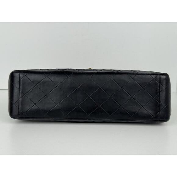Chanel Vintage Maxi Single Flap Bag Black Lambskin Leather B-6 - Picture 7 of 16